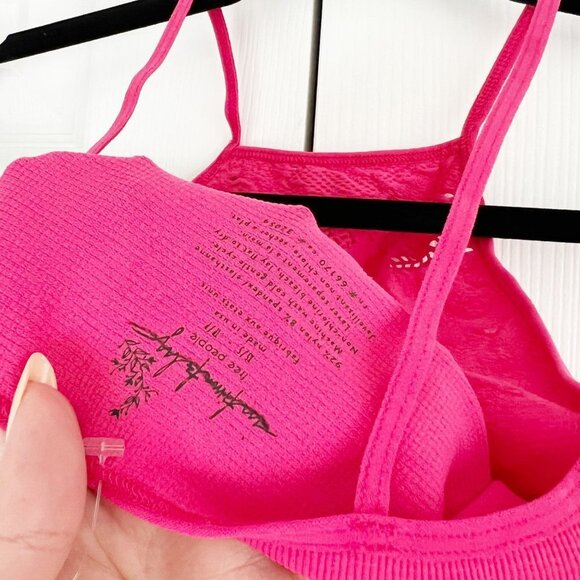 Free People Hot Pink Laser Cut Bodysuit Women's Size X-Small/Small XS/S - Picture 6 of 6